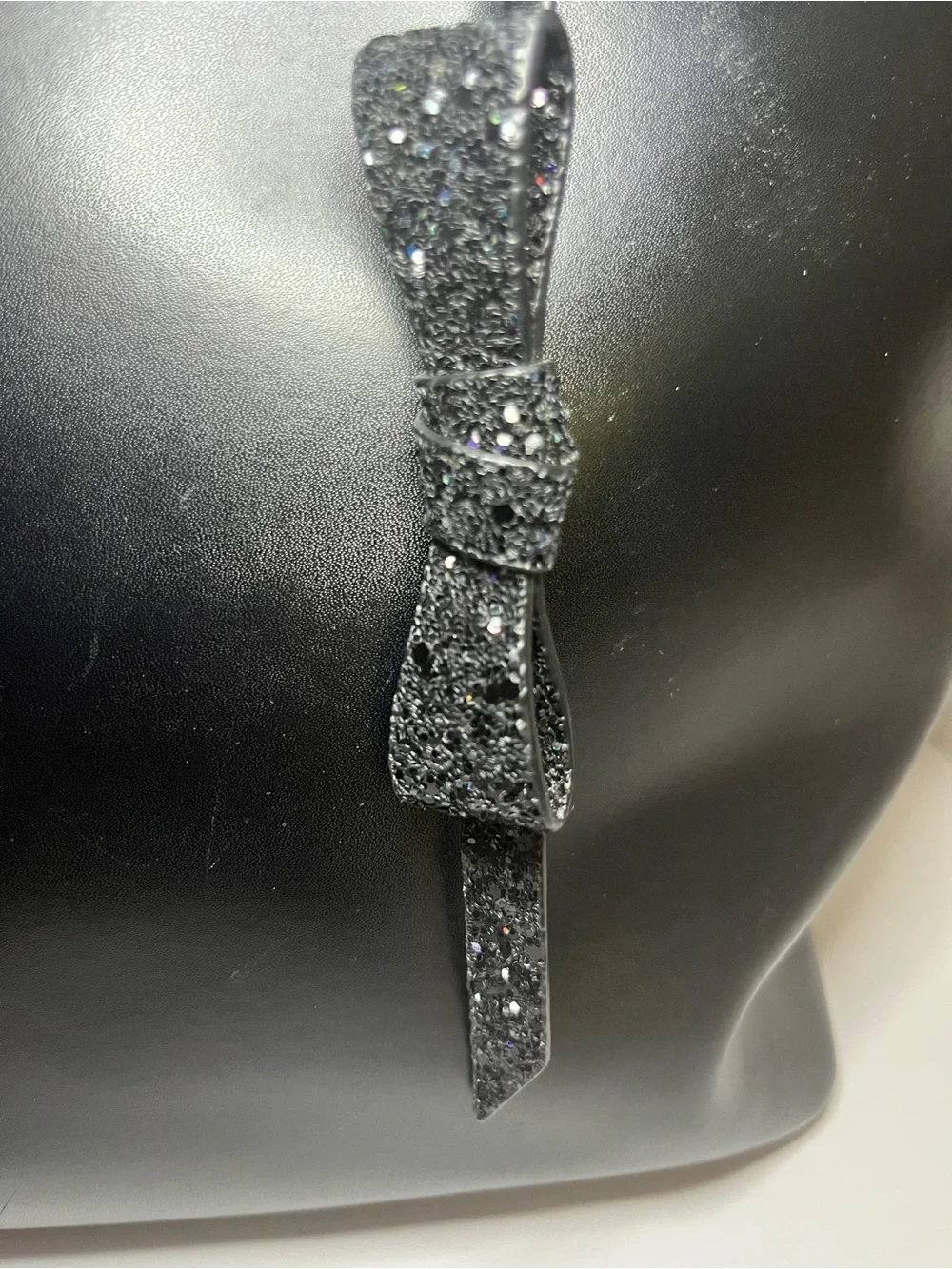 kate spade Black Leather Tote with Bow Charm